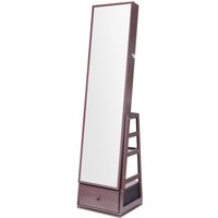 Mophorn 360° Drehbarer Stehender Spiegel-Schmuckschrank, Verschließbar, Samt ausgekleidet, LED, Schublade, Weiß, Freistehend Organizer Mophorn 360° Drehbarer Stehender Spiegel-Schmuckschrank, Verschließbar, Samt ausgekleidet, LED, Schublade, Weiß, Freistehend Organizer von MOPHORN