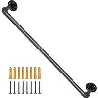 Mophorn 3ft Rohr-Treppenhandlauf, 440lbs Tragkraft Karbonstahl, industrielle Wandhalterung, runde Ecke für drinnen und draußen Mophorn 3ft Rohr-Treppenhandlauf, 440lbs Tragkraft Karbonstahl, industrielle Wandhalterung, runde Ecke für drinnen und draußen von MOPHORN