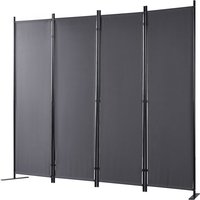 Mophorn - 4-teiliger Raumteiler, faltbar, Sichtschutz, 223,5 x 30 x 170 cm, Dunkelgrau von MOPHORN