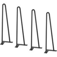 Mophorn - 406,4 mm Haarnadel-Möbelbeine, robuste Esstischbeine aus Metall, 226,8 kg Tragkraft, mit Gummi-Bodenschonern, 4er-Set von MOPHORN