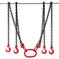 Mophorn 5/16" x 10 ft Kettenschlinge, G80 Motorheber mit Haken, 11000 lbs Tragkraft, 4-Bein-Greifhaken für Motorheber Mophorn 5/16" x 10 ft Kettenschlinge, G80 Motorheber mit Haken, 11000 lbs Tragkraft, 4-Bein-Greifhaken für Motorheber von MOPHORN