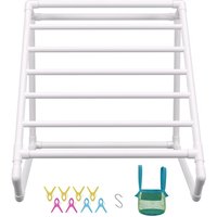 Mophorn - 8-Stangen-Pool-Handtuchhalter, freistehender dreieckiger PVC-Aufbewahrungs-Organizer für den Außenbereich, weiß, unverzichtbar für den Mophorn - 8-Stangen-Pool-Handtuchhalter, freistehender dreieckiger PVC-Aufbewahrungs-Organizer für den Außenbereich, weiß, unverzichtbar für den von MOPHORN