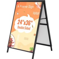 Mophorn - A-Rahmen-Gehwegschild, 24 x 36 Zoll, robuster Einschub-Schilderhalter, doppelseitiges faltbares Sandwichbrett, Stahlrahmen für von MOPHORN