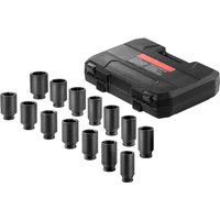 Mophorn - Achsmutter-Schlagsteckschlüsselsatz, 1/2 Zoll Antrieb tief, 6+12-kant, 14-teiliger metrischer Spindelmutter-Steckschlüsselsatz, cr-v von MOPHORN