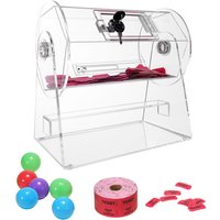 Acryl-Tombola-Trommel, fasst 2500 Tickets oder 100 Tombola-Kugeln, transparenter Ticket-Drehkäfig mit 2 Schlüsseln, Lotterie-Ziehungsbox für von MOPHORN