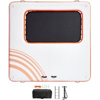 Mophorn Aufblasbares Schwimmdock von,3 x 3 m große Plattform mit 1,2 x 2,1 m großem Trampolin-Netzpool,rutschfester Wassermatte,tragbarer Tasche und von MOPHORN
