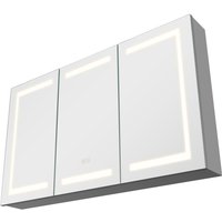 Mophorn Badezimmer-Wandschrank 100x60 cm mit gehärtetem Glasspiegel und einstellbarer 3-farbiger LED-Beleuchtung, Memory-Funktion, 2 verstellbaren von MOPHORN