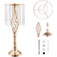 Mophorn - Blumenständer aus Kristallglas für Hochzeiten, 55 cm hoch, goldene Metallvase als Dekoration, 10 Stück von MOPHORN