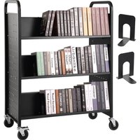 Mophorn - Bücherwagen. Tragkraft: 150 kg. 99,9 x 51,4 x 125,9 cm. Mit feststellbaren Rädern. Doppelseitige Regale in W-Form. Für Zuhause, das Büro, Mophorn - Bücherwagen. Tragkraft: 150 kg. 99,9 x 51,4 x 125,9 cm. Mit feststellbaren Rädern. Doppelseitige Regale in W-Form. Für Zuhause, das Büro, von MOPHORN