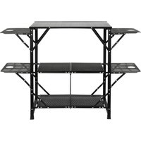 Mophorn Camping-Küchentisch, einteilige, zusammenklappbare, tragbare Kochstation mit Tragetasche, Aluminiumtisch mit 4 Seitentischen aus Eisen und 2 von MOPHORN