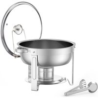 Chafing Dish Buffet-Set – 5 Qt (2er-Pack), Chafing Dish aus Edelstahl mit 2 Pfannen in voller Größe, runder Catering-Wärmer-Servierwagen mit von MOPHORN
