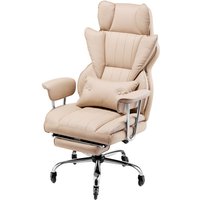 Mophorn - Chefsessel, Stuhl mit hoher Rückenlehne, Fußstütze und abnehmbaren Armlehnen, ergonomischer Schreibtischstuhl mit hochelastischem Mophorn - Chefsessel, Stuhl mit hoher Rückenlehne, Fußstütze und abnehmbaren Armlehnen, ergonomischer Schreibtischstuhl mit hochelastischem von MOPHORN