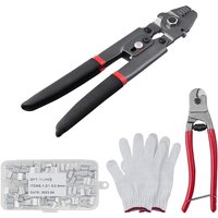 Mophorn Crimpzange, 2,2 mm Drahtseil-Crimpzange, Kabelschneider und 160 Aluminiumschnallen, Teflonbeschichtetes, rostfreies Angelwerkzeug-Set von MOPHORN