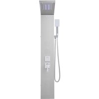Mophorn - Duschpaneel-Turmsystem (5 Modi) mit Regen- und Wasserfall-Duschkopf & led, (1345 mm) Duschsäule aus gebürstetem Edelstahl, Wandmontage mit von MOPHORN