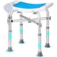Mophorn - Duschstuhl mit verstellbarer Höhe, Querstangenunterstützung, rutschfester Badehocker, für Senioren und Behinderte, Tragkraft 226,8 kg, für von MOPHORN