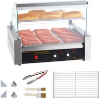 Mophorn Electric 30 Hot Dog Roller Grill Kocher Maschine 11-Rollen Backsplash Regal 2,2 kW Edelstahl von MOPHORN