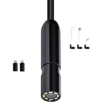 Mophorn - Endoskopkamera mit Licht, 1920P HD-Inspektionsgerät für Android & iOS, Kamera mit 8 LED-Leuchten & 5 m Kabel, 2-facher Zoom, wasserdichte von MOPHORN