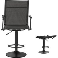 Mophorn Faltbarer Campingstuhl mit gepolsterten Armlehnen, höhenverstellbarer Klappstuhl für Garten und Outdoor (136 kg Tragkraft), 360° geräuschlos von MOPHORN