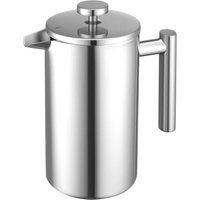 Mophorn Französische Press-Kaffeemaschine, 1 L Edelstahl Kaffeepresse Teebereiter mit Filter, doppelwandig isolierter Kaffeebereiter für Camping, von MOPHORN