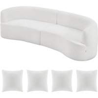 Mophorn Gebogenes modulares Sofa (284 cm) mit 4 Kissen, großzügiger Loungesessel mit breiter und tiefer Sitzfläche, ideal für Wohnzimmer, von MOPHORN