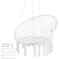 Mophorn - Hängesessel –150 kg Tragkraft für gemütliches Entspannen. Dieser Makramee-Sessel von ist aus Stahlrohren und Baumwollseilen gefertigt. von MOPHORN