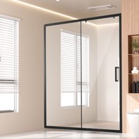 Halbrahmenlose Duschtür von – 57,7–59 Zoll b x 70 Zoll h, klares gehärtetes Glas, mattschwarz für stilvolle Badezimmer - Mophorn von MOPHORN