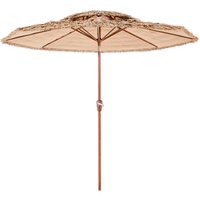 Hawaiian Strohschirm, 2,75 m neigbarer Sonnenschirm, doppellagig, Strandschirm mit PP-Stroh und 8 stabilen Metallstreben, ideal für Strand, Terrasse, Hawaiian Strohschirm, 2,75 m neigbarer Sonnenschirm, doppellagig, Strandschirm mit PP-Stroh und 8 stabilen Metallstreben, ideal für Strand, Terrasse, von MOPHORN