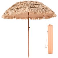 Mophorn Hawaiian Strohschirm, 2 m neigbarer Sonnenschirm mit PP-Stroh und 8 stabilen Metallstreben, ideal für Strand, Terrasse, Poolbereich, Garten von MOPHORN