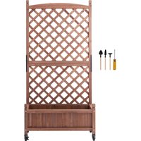 Mophorn - Hochbeet mit Spalier, 76 x 33 x 156 cm, Pflanzgefäße aus Holz für den Außenbereich, Abflusslöcher für Kletterpflanzen im Garten, auf der Mophorn - Hochbeet mit Spalier, 76 x 33 x 156 cm, Pflanzgefäße aus Holz für den Außenbereich, Abflusslöcher für Kletterpflanzen im Garten, auf der von MOPHORN