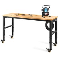 Mophorn - Höhenverstellbare Werkbank, 122cm b x 61cm t x 104cm h, 720KG Kapazität Garagentisch mit Steckdosen, Hartholzplatte, Metallrahmen, Mophorn - Höhenverstellbare Werkbank, 122cm b x 61cm t x 104cm h, 720KG Kapazität Garagentisch mit Steckdosen, Hartholzplatte, Metallrahmen, von MOPHORN