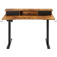 Mophorn - Höhenverstellbarer Schreibtisch von 47,2 x 23,6 Zoll, elektrischer Sitz-Steh-Arbeitsplatz, Dual-Monitor-Erhöhung, Schreibtischplatte aus von MOPHORN