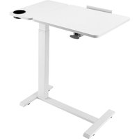 Mophorn Höhenverstellbarer mobiler Beistelltisch mit klappbarer Tischplatte und 4 verdeckten Rollen, vielseitiger Laptoptisch mit neigbarer von MOPHORN