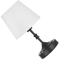 Mophorn Kabellose Tischlampe mit Stoffschirm und integriertem 5200-mAh-Akku, kompakte dimmbare Schreibtischlampe (3 Helligkeitsstufen), ideal für von MOPHORN