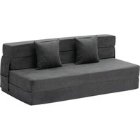 Mophorn Klappsofa, 3-in-1 umwandelbares Couchbett, 25D hochdichter Memoryschaum, waschbarer Bezug, 2 Kissen, Futon, Dunkelgrau (Queen) von MOPHORN