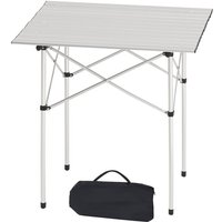 Mophorn Klapptisch Buffettisch tragbarer Allzwecktisch 70 cm, quadratischer Aluminiumtisch (für 2-4 Personen) mit Tragetasche, Gartentisch von MOPHORN