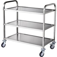 Mophorn - Küchenwagen, 3 Ebenen, Rollwagen aus Draht mit 204 kg Tragkraft, Servierwagen aus Stahl auf Rädern, Aufbewahrungswagen aus Metall mit 80 mm von MOPHORN