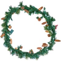 Mophorn Künstliche Weihnachtsgirlande, 2750 mm lange Tannengirlande mit integrierter Lichterkette, festliche Dekoration mit Beeren, Tannennadeln und Mophorn Künstliche Weihnachtsgirlande, 2750 mm lange Tannengirlande mit integrierter Lichterkette, festliche Dekoration mit Beeren, Tannennadeln und von MOPHORN