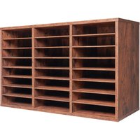 Mophorn Literatur-Organizer – Büro-Briefkasten mit 24 Fächern und herausnehmbaren Regalen. Hölzerner Briefkastensortierer in Dunkelbraun für die von MOPHORN