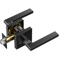 Mophorn Mattschwarzer Türgriff mit Schloss, 5er-Set, umkehrbarer Hebel für links- oder rechtshändige Nutzung, 45°-Drehmechanismus, quadratischer von MOPHORN