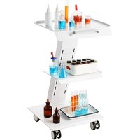 Mophorn Mobiler Servicewagen mit integrierter Steckdose, 3-stufigem Metallaufbau, drehbaren Rädern und 100 kg Tragfähigkeit, ideal für Labor, Klinik, von MOPHORN