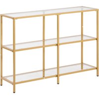 Mophorn - Moderner 3-stufiger Konsolentisch mit rechteckigem Design (100 x 30 x 72,9 cm), gehärteter Glasplatte und Kippschutz, ideal für Wohnzimmer, von MOPHORN