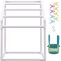 Mophorn - Pool-Handtuchhalter,5 Stangen,weiß.Freistehender,trapezförmiger PVC-Aufbewahrungsorganizer für den Außenbereich am Pool.Inklusive 8 Mophorn - Pool-Handtuchhalter,5 Stangen,weiß.Freistehender,trapezförmiger PVC-Aufbewahrungsorganizer für den Außenbereich am Pool.Inklusive 8 von MOPHORN