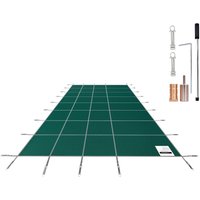Mophorn Pool-Sicherheitsabdeckung für rechteckige Einbaupools (16 x 30 Fuß), feste Netzabdeckung mit Abflusslöchern, Winter-Sicherheitsabdeckung für von MOPHORN