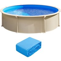 Mophorn-Poolfolie, runde Swimmingpoolfolie, 5,5 m, Standardstärke, langlebiges Vinyl, Überlappungsstil, Ersatz für oberirdische Pools mit 132 cm von MOPHORN