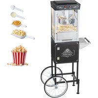 Mophorn Popcornmaschine mit Kessel und Wagen, 800 W kommerzieller Popcornmaker, 48 Tassen pro Ladung, einfache 2-Tasten-Bedienung, Glaswand, PC-Tür, von MOPHORN