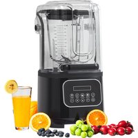 Mophorn - Profi-Mixer mit Schutzschild – Kommerzieller Standmixer mit 2 l Glasbehälter. 9 Geschwindigkeitsstufen und 5 Funktionen. Edelstahlmixer von MOPHORN