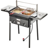 Mophorn - Propan-Fritteuse von für den Außenbereich – die ultimative Frittierlösung für den Außenbereich Doppelbrenner für effizientes Kochen. von MOPHORN