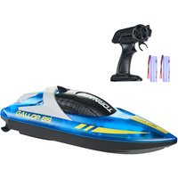 Mophorn RC-Boot, 2,4 GHz, 12 km/h, ferngesteuert für Pools und Seen, Rennboot mit LED-Licht, 2 wiederaufladbare Batterien, komplett wasserdicht, von MOPHORN