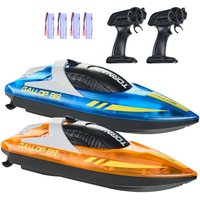 Mophorn RC-Boote, 2er-Pack, 2,4 GHz, 12 km/h. Ferngesteuerte Boote für Pools und Seen. Rennboote mit LED-Licht. 4 wiederaufladbare Batterien. Mophorn RC-Boote, 2er-Pack, 2,4 GHz, 12 km/h. Ferngesteuerte Boote für Pools und Seen. Rennboote mit LED-Licht. 4 wiederaufladbare Batterien. von MOPHORN