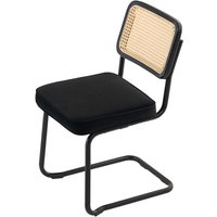 Mophorn - Rattan-Stühle, 2er-Set, moderner Esszimmerstuhl aus der Mitte des Jahrhunderts, gepolsterter Akzentstuhl aus Samt mit Rattan-Rückenlehne, Mophorn - Rattan-Stühle, 2er-Set, moderner Esszimmerstuhl aus der Mitte des Jahrhunderts, gepolsterter Akzentstuhl aus Samt mit Rattan-Rückenlehne, von MOPHORN